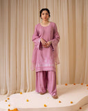 Stylish Pink Georgette Sequence Work Palazzo Suit