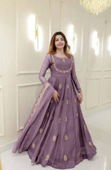 Exclusive Sequin Embroidered Georgette Gown with Dupatta | Party & Wedding Wear