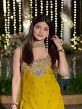 Sunehri Aura – Elegant Designer Sharara Set for Festive Glamour