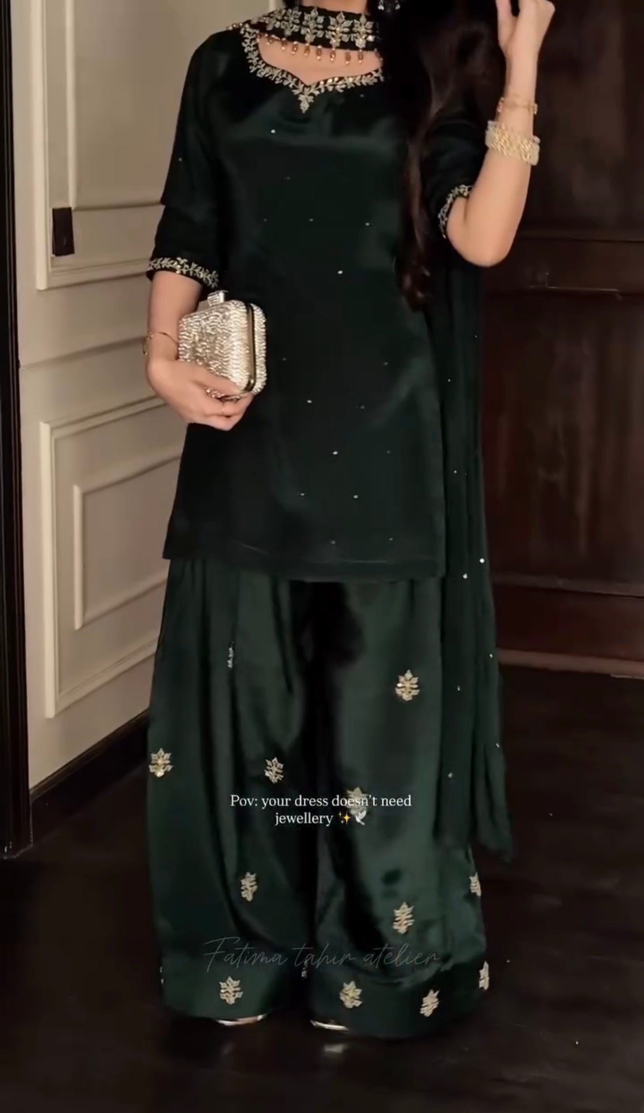 Zehra Designer Diamond Work Farshi Salwar Set