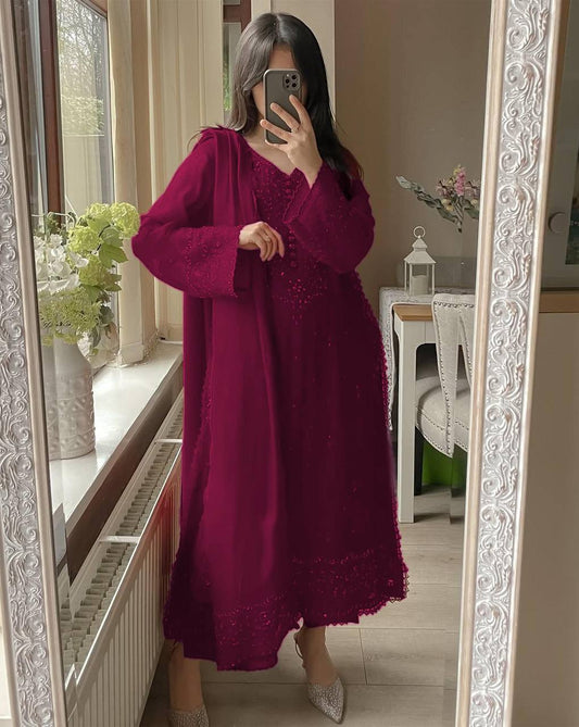 Premium Embroidered Georgette Palazzo Collection