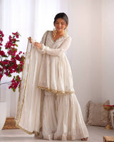 Royal Mirror Work Chanderi Sharara Ensemble
