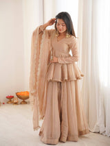 Traditional Mukaish Organza Sharara Set