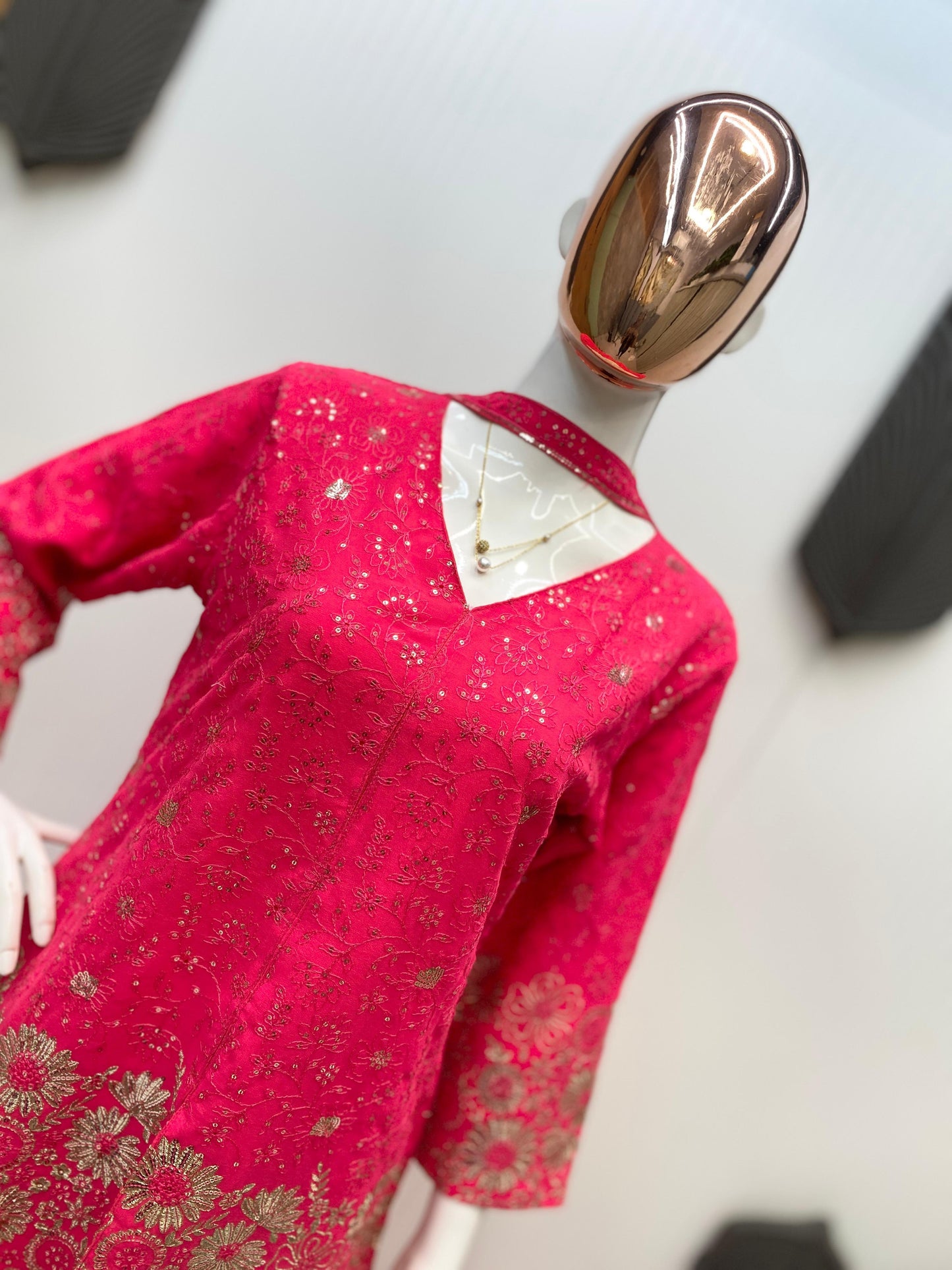 Stunning Georgette Pink Color Sharara Suit