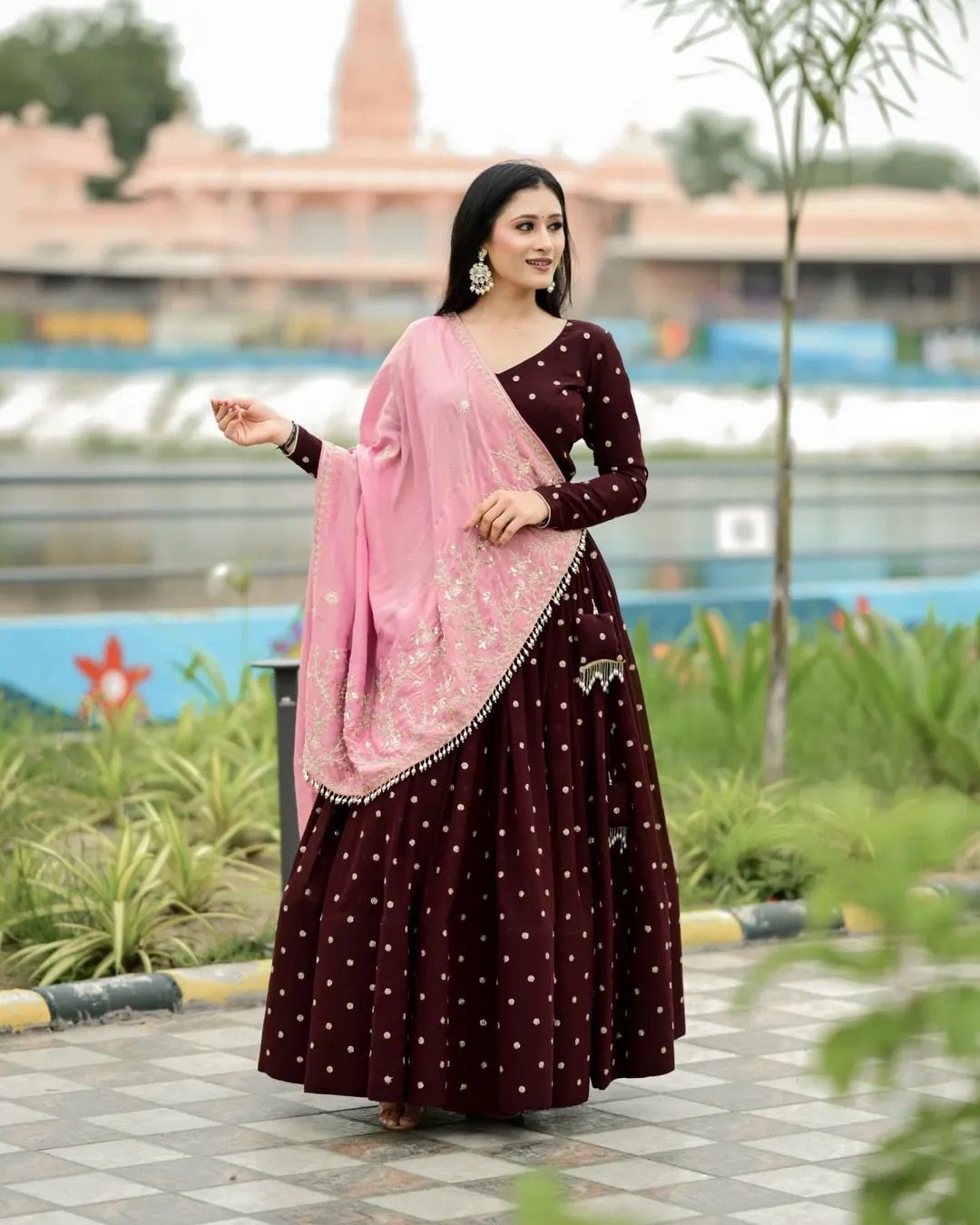 Dandiya Special Maroon Sequence Work Lehenga Choli