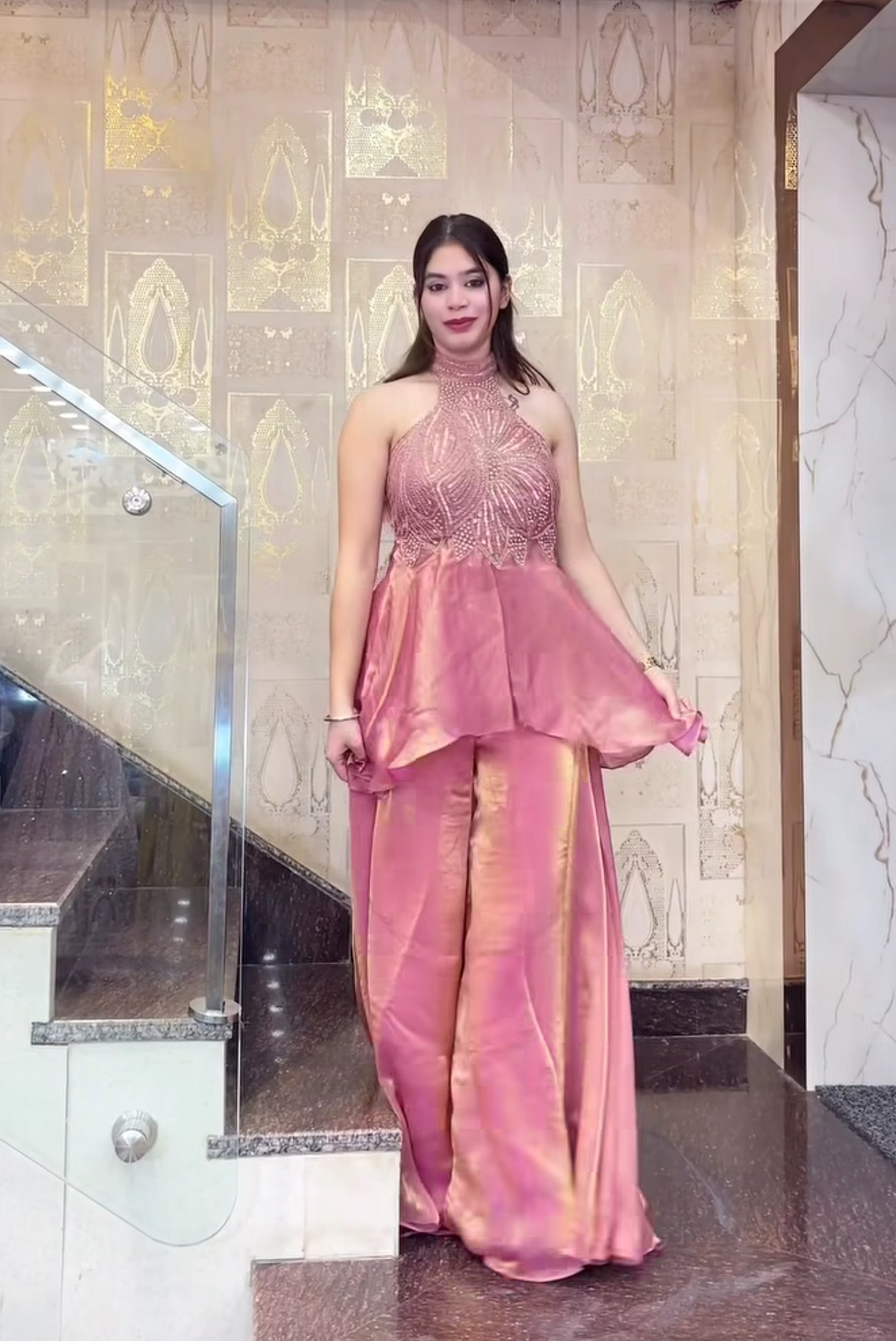 Maharani Style Fandy Silk Sharara Outfit