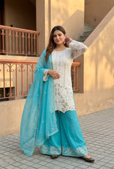 Heavy Embroidery & Pearl Handwork Palazzo Suit Set