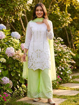 Heavy Embroidery & Pearl Handwork Palazzo Suit Set