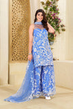 Adorable Embroidery Work Blue Color Palazzo Suit
