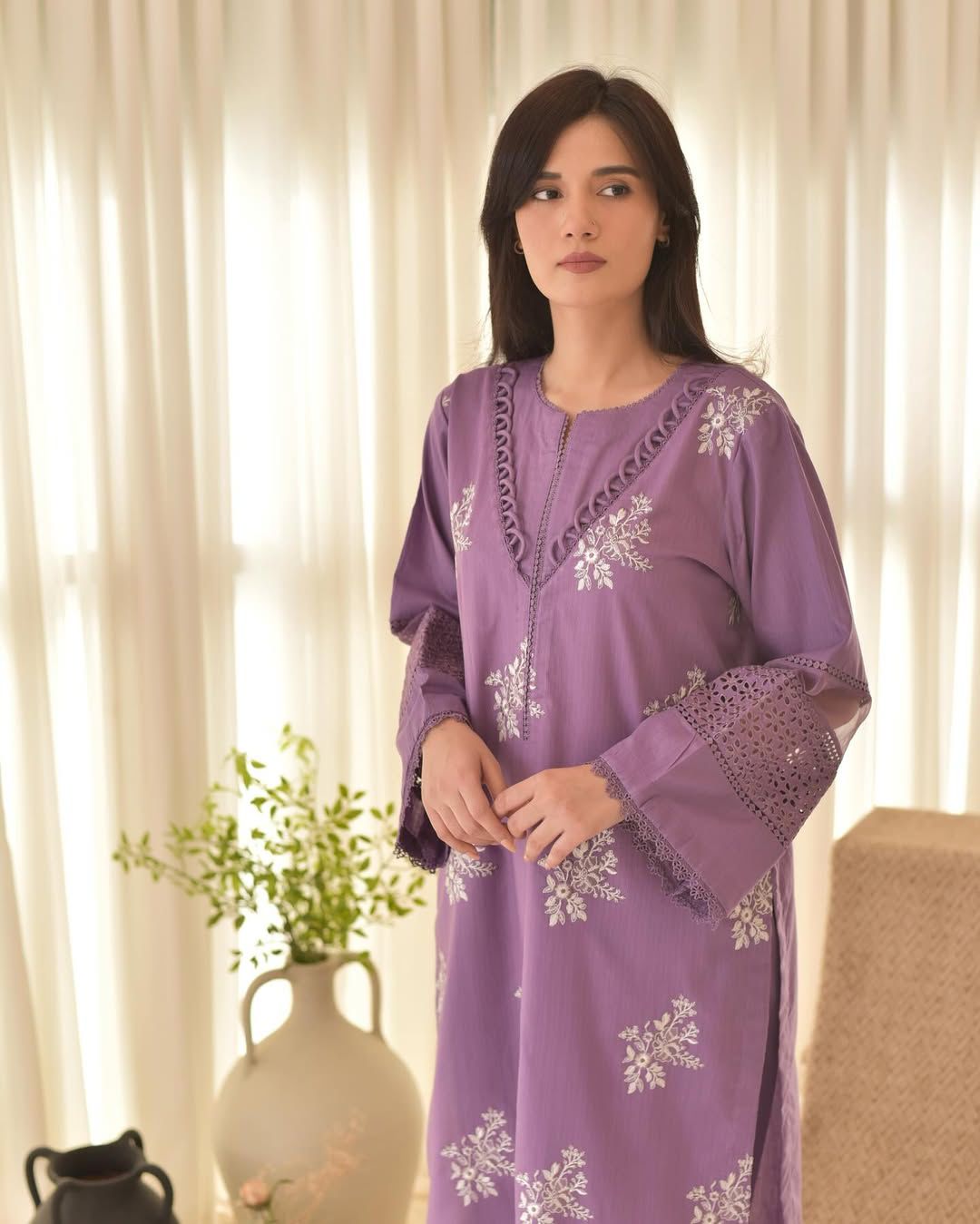 Classy Roman Silk Lavender Color Salwar Suit