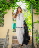 Stunning Roman Silk White Color Salwar Suit