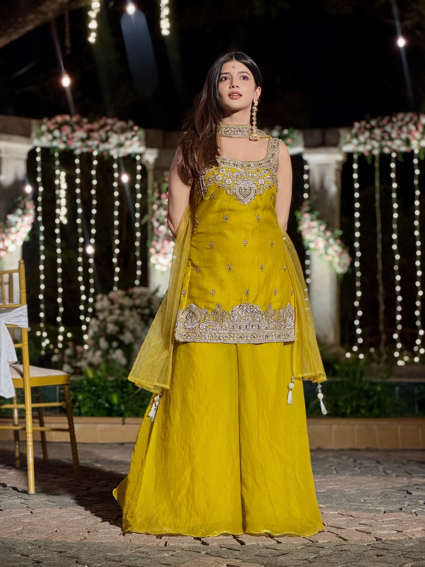 Sunehri Aura – Elegant Designer Sharara Set for Festive Glamour