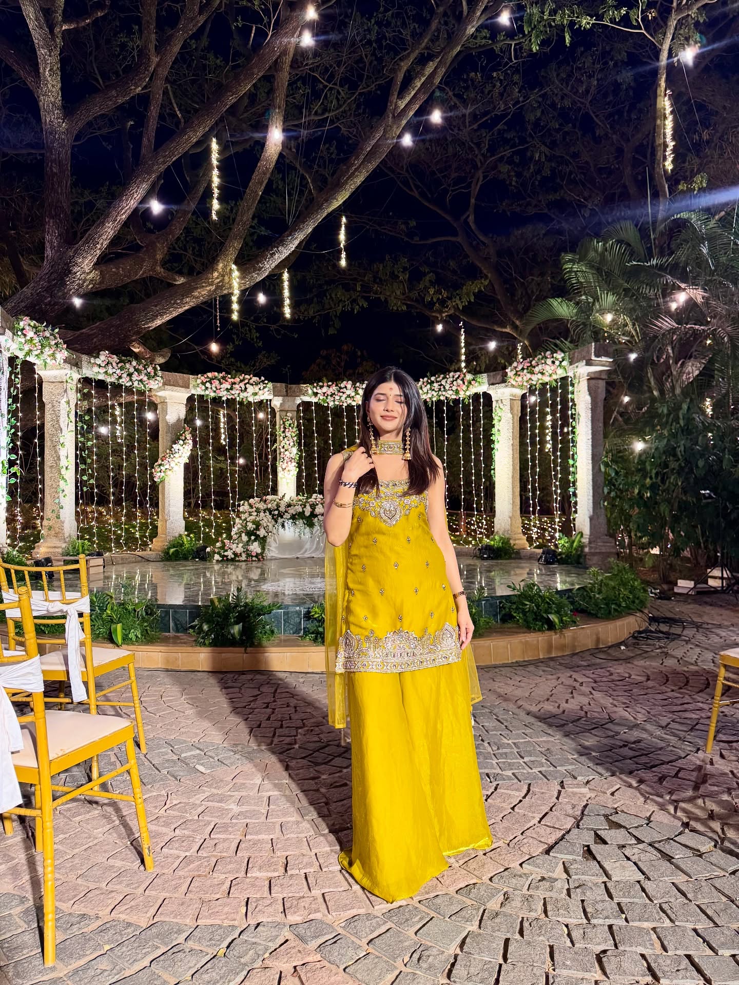 Sunehri Aura – Elegant Designer Sharara Set for Festive Glamour