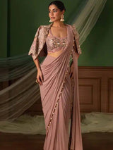 Premium Ready-to-Wear Saree with Jacket (Koti) and Blouse Set
