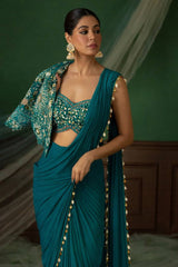 Premium Ready-to-Wear Saree with Jacket (Koti) and Blouse Set