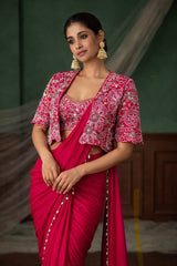 Premium Ready-to-Wear Saree with Jacket (Koti) and Blouse Set