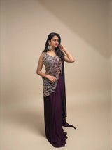 Aurevia Beadwork Rangoli Silk Lehenga Saree