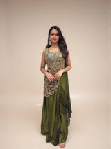 Aurevia Beadwork Rangoli Silk Lehenga Saree
