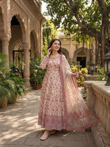 Zyra Festive Georgette Gown with Intricate Embroidery and Organza Cutwork Dupatta