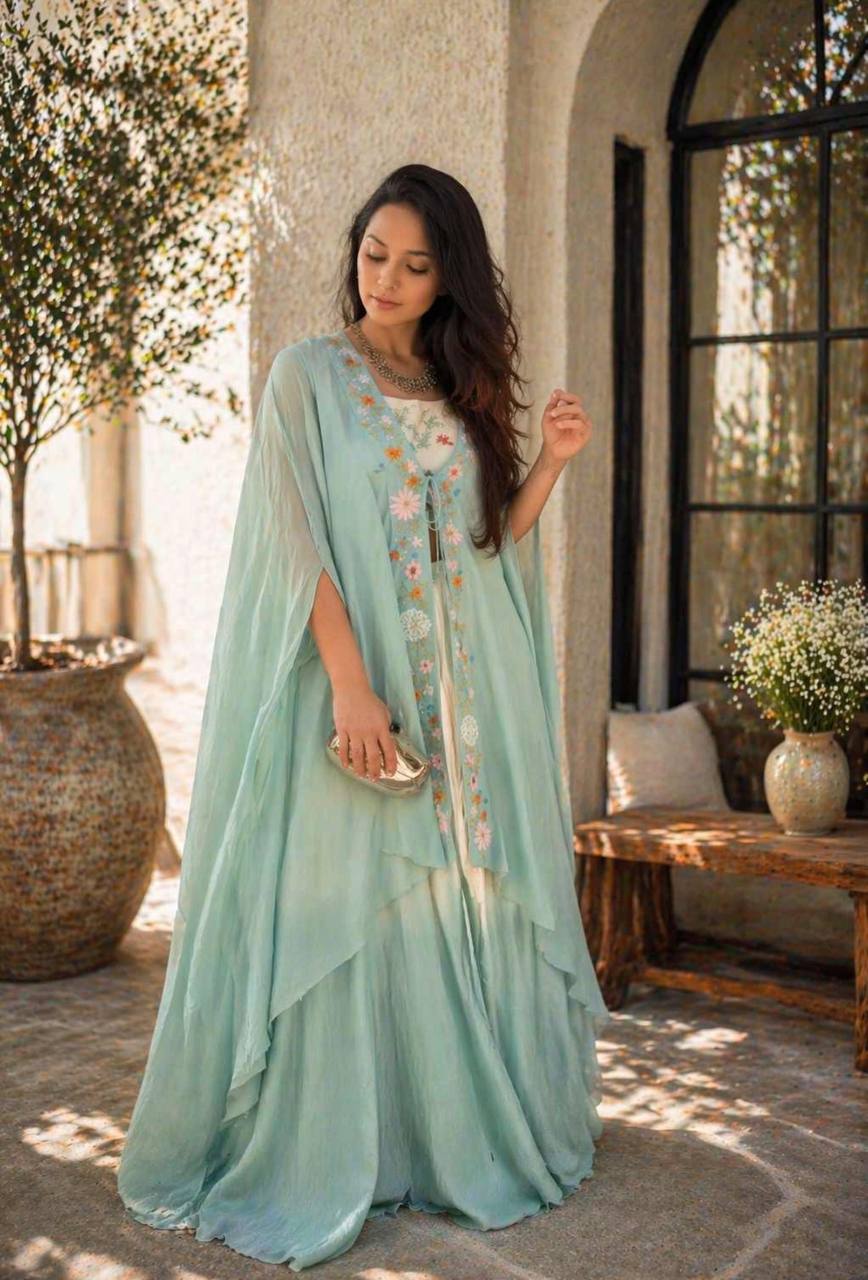 Mehera Embroidered Shrug Lehenga Set