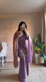 Zehra Fendy Silk Lace Palazzo Set
