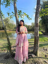 Designer Jimi Cho Sequence Embroidered Sharara Set