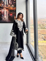 Designer Soft Nylon Organza Silk Top & Palazzo Set