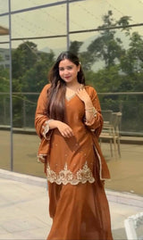 Premium Designer Kurta With Sharara Set