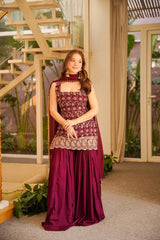 Elegant Faux Georgette 3-Piece Suit Set