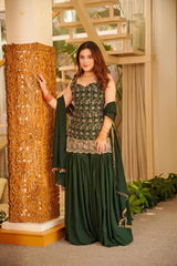 Elegant Faux Georgette 3-Piece Suit Set