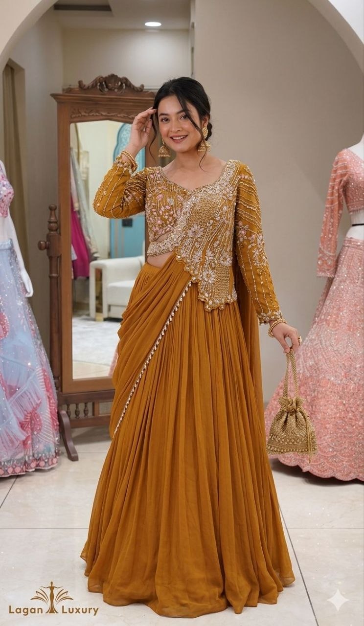 Designer Fully Stitched Rangoli Silk Lehenga Choli Set