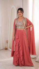 Super Trending Party Wear Shrug & Sarara Set