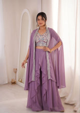 Super Trending Party Wear Shrug & Sarara Set