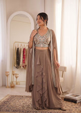 Super Trending Party Wear Shrug & Sarara Set