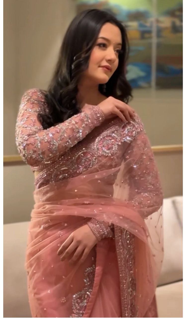 Handwork Butterfly Net Saree With Handwork Embroidery & Sequins – Premium Partywear Collection