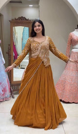 Designer Fully Stitched Rangoli Silk Lehenga Choli Set