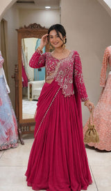 Designer Fully Stitched Rangoli Silk Lehenga Choli Set