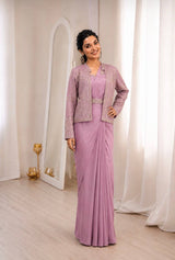 Effortless Luxury: Ready-to-Wear Crepe Silk Saree & Jacket Set
